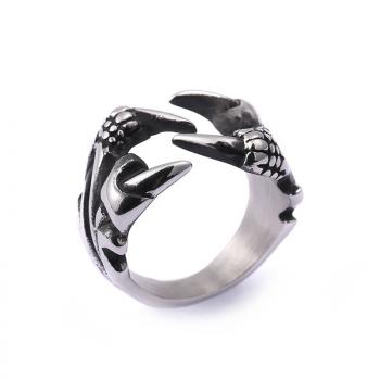 Titanium Steel Ring Manufacturer New Men'S Dragon Claw Personality Jewelry Full Finger Eagle Claw Titanium Steel Ring