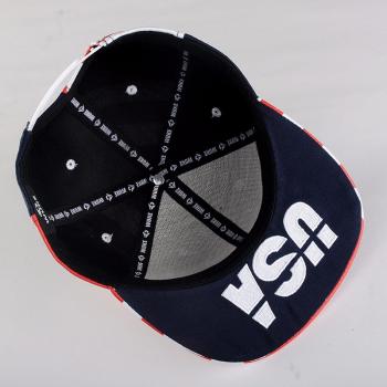 USA Flag Print Hip Hop Flat Brim Hat Short Brim Snapback Hat