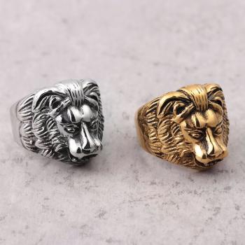 Men's lion head  stainless steel ring rings jewelry man fashion rings trend