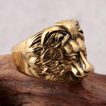 Men's lion head  stainless steel ring rings jewelry man fashion rings trend