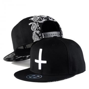 Hip hop cap cross Embroidered Baseball Cap men's skateboard flat edge cap