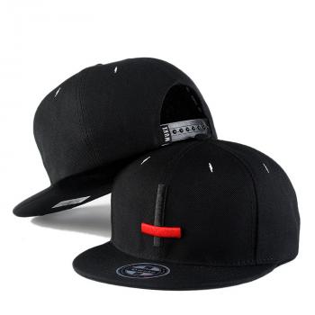 Unisex Baseball Cap Flat Brim Embroidery 6 Panel Snapback Fitted Hat