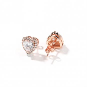 Women's Earrings Classic Heart Earrings CZ Stone Hoop Piercing Love heart Stud Fashion Earrings