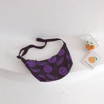 Children's smiling face large capacity dumpling bag handsome messenger bag