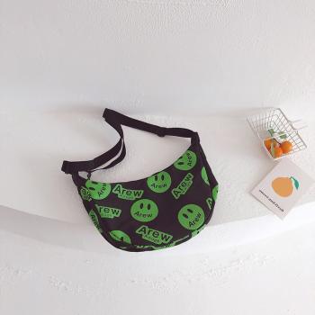 Children's smiling face large capacity dumpling bag handsome messenger bag