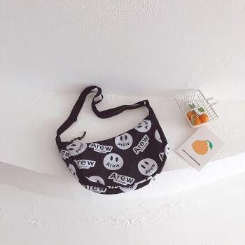 Children's smiling face large capacity dumpling bag handsome messenger bag