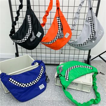 Dumpling Bag Messenger Bag female contrast checkerboard checked bag