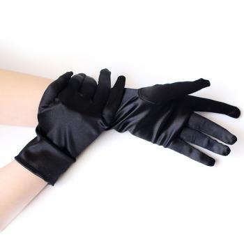 women short gloves PA dance performance Satin fabric 3 colors sexy Gloves