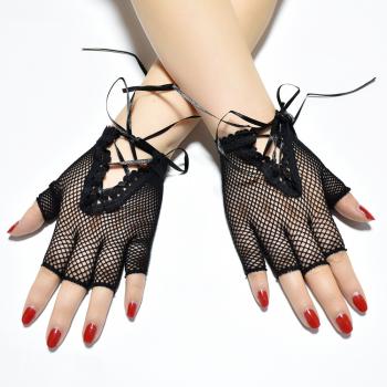 Fishnet Half Finger Gloves Women Nightclub Sexy Gloves Funny Cosplay Costume Party Mittens Gothic Punk Rock Costume Fanc