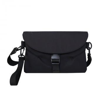 Solid color simple fashion messenger small black bag