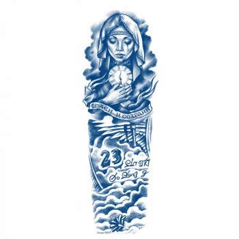 Saint Street hip hop creative full arm semi permanent tattoo paste