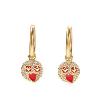 Style High Quality Stainless Steel Bling Bling Cubic Zirconia Cartoon Drop Earrings