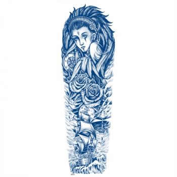 Personalized tribal elements Street hip hop creative pattern full arm semi permanent tattoo paste