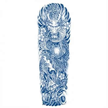 Dragon in the sky pattern Street hip hop creative full arm semi permanent tattoo paste