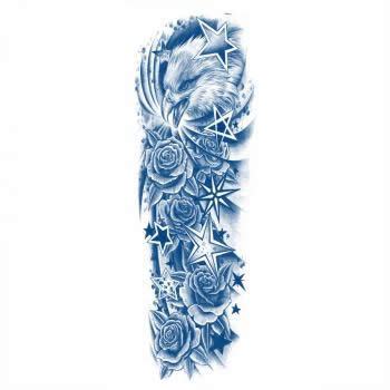 Eagle pattern Street hip hop creative full arm semi permanent tattoo paste