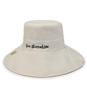 Bucket Hat Women English Letters Double Side Cotton Reversible Sun Protection Cap Panama Hat Fisherman Hats