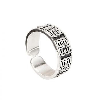 Charm fashion punk retro ring S925 sterling silver personality trend all-match open rings