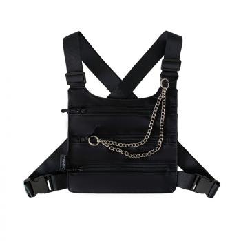 Hip hop Street cool handsome chest bag fashion metal chain tactical bag