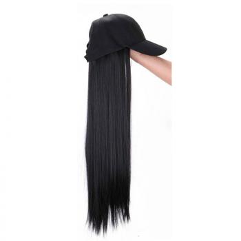 LongWigs, Baseball Cap, Wigs, Long Straight Hair, Cap Wig, Summer Fashion Wig, dark brown light brown Black Hat, 3 Color