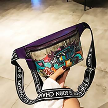 Hip hop painted graffiti waist bag leisure cross messenger bouncing Di chest bag