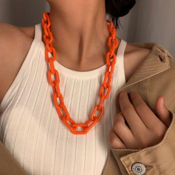 multicolor ethnic style acrylic chain necklace 2022 fashion simple clavicle necklace ladies gifts hip-hop Designer origi