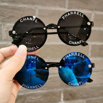 New fashion round frame children's Sunglasses alphabet glasses