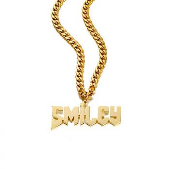 Custom name necklace irregular geometric letter Pendant