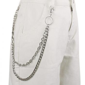 Metal ring waist chain hip hop punk style multi-layer chain pants chain