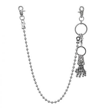 Hip hop metal ghost waist chain detachable bead chain skeleton claw accessories
