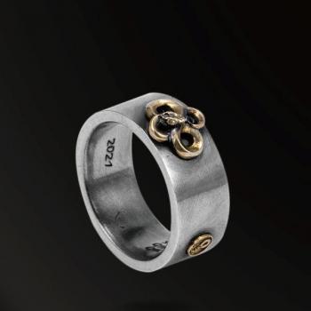 HORN SNAKES INFINITE HORN SNAKES RING IN 925 SILVER+18K GOLD