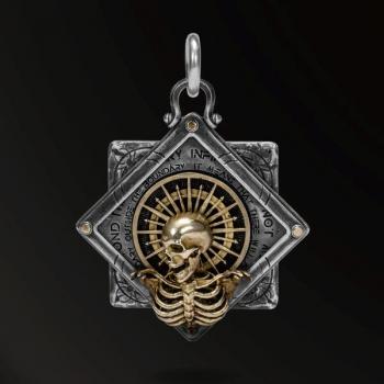 AMULET NEW DESIGNS SOUL REBIRTH HOLY LIGHT SKULL AMULET IN 925 SILVER