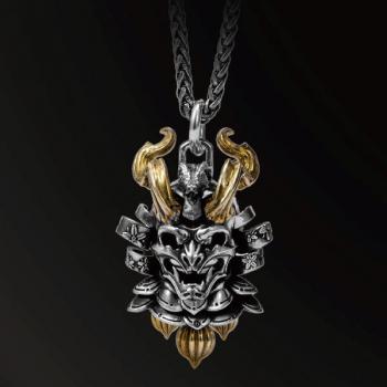 AMULET NEW DESIGNS HANNYA ARMOR WARRIOR AMULET IN 925 SILVER