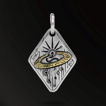 AMULET HORN SNAKES PLANETARY RING LIGHT SNAKE AMULET IN 925 SILVER