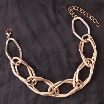 Punk pretty Gold Color Chain Choker Necklace Jewelry for Women Hip Hop Big Thick Chunky Clavicle Chain Necklace