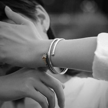 BRACELET HORN SNAKES HORN SNAKES 2.0 BRACELET IN 925 SILVER+18K GOLD