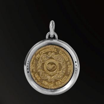 AMULET BRANDING INFINITE LUCKY COINS AMULET IN 925 SILVER