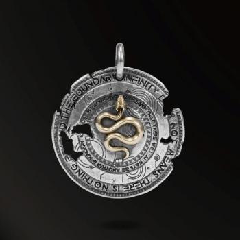 AMULET HORN SNAKES NEW DESIGNS SHIELD OF HORN SNAKE AMULET IN 925 SILVER