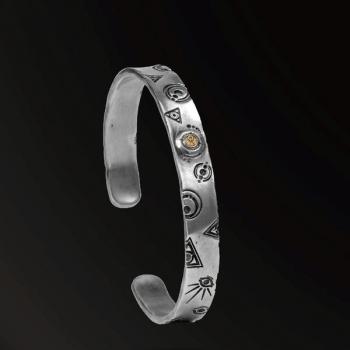 BRACELET DIVINE EYES SYMBOL BRACELET IN 925 SILVER+18K GOLD