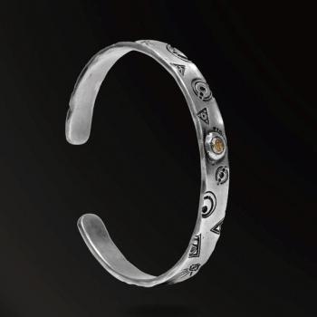 BRACELET DIVINE EYES SYMBOL BRACELET IN 925 SILVER+18K GOLD