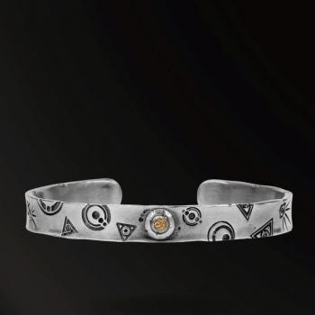 BRACELET DIVINE EYES SYMBOL BRACELET IN 925 SILVER+18K GOLD