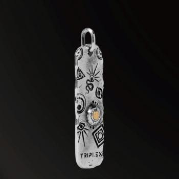 AMULET BRANDING SYMBOL AMULET IN 925 SILVER+18K GOLD