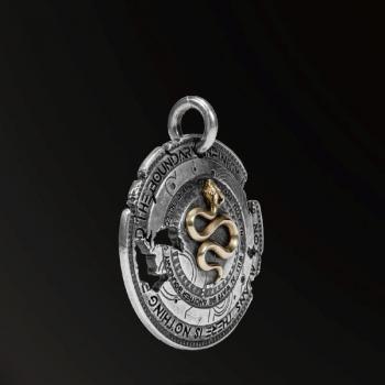AMULET HORN SNAKES NEW DESIGNS SHIELD OF HORN SNAKE AMULET IN 925 SILVER