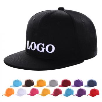 Custom embroidered logo flat brimmed hat hip hop sun shading baseball cap