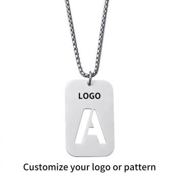 Customizable military tag accessories pendant, versatile Dog Tag hip-hop letter necklace
