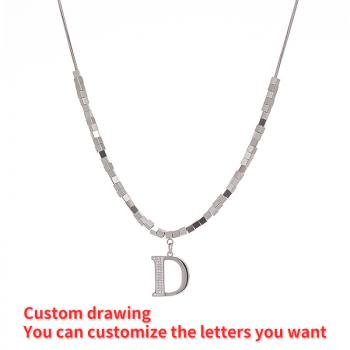 Customized personalized hip-hop letter necklace, niche long clavicle chain