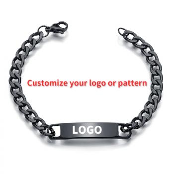 Customizable engraved bracelet two color optional nameplate bracelet