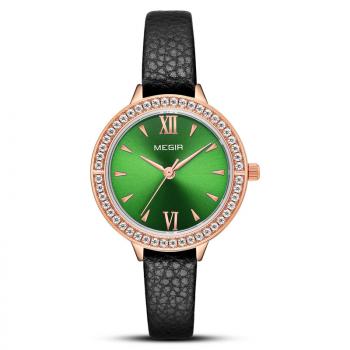 Megir light luxury leather waterproof quartz women's Watch