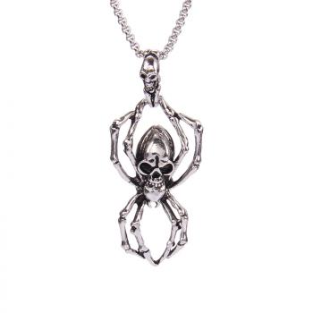 Men's hip-hop wild skeleton spider pendant punk style niche exaggerated personality necklace