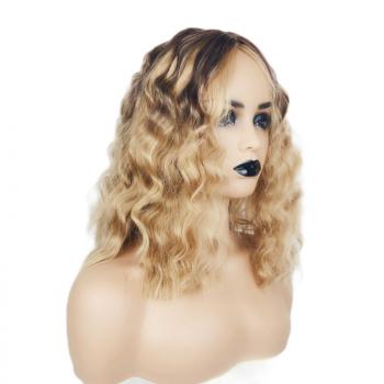 Medium long dyed graded chemical fiber hair African fashion short curly wig