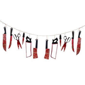 Halloween decorations trick props Ghost Festival 12 pieces of blood knife flag